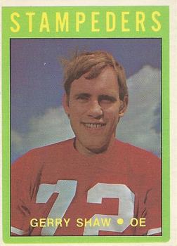 1972 O-Pee-Chee CFL #58 Gerry Shaw Front
