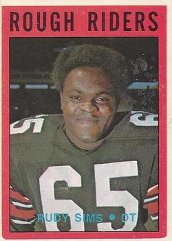 1972 O-Pee-Chee CFL #71 Rudy Sims Front