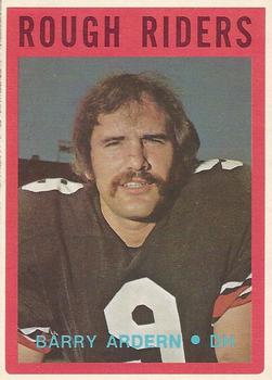 1972 O-Pee-Chee CFL #74 Barry Ardern Front