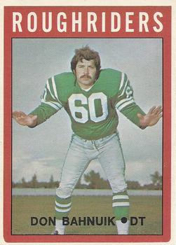 1972 O-Pee-Chee CFL #86 Don Bahnuik Front