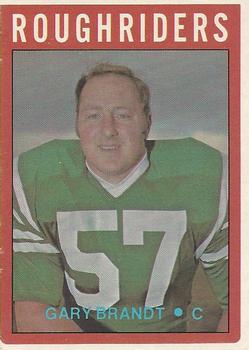 1972 O-Pee-Chee CFL #87 Gary Brandt Front