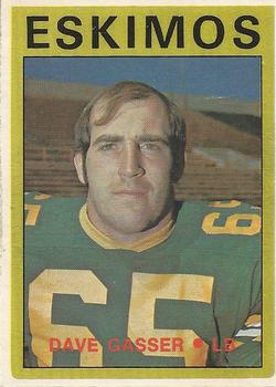 1972 O-Pee-Chee CFL #94 Dave Gasser Front