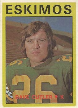 1972 O-Pee-Chee CFL #96 Dave Cutler Front