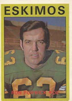 1972 O-Pee-Chee CFL #98 Ron Forwick Front