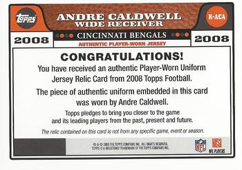 2008 Topps - Jersey Relics #R-ACA Andre Caldwell Back