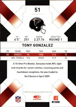 2009 Donruss Threads #51 Tony Gonzalez Back
