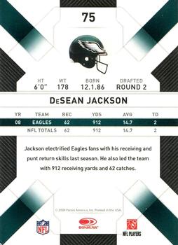 2009 Donruss Threads #75 DeSean Jackson Back