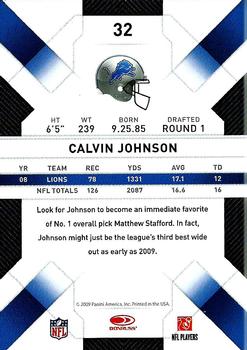 2009 Donruss Threads #32 Calvin Johnson Back