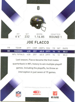 2009 Donruss Threads #8 Joe Flacco Back