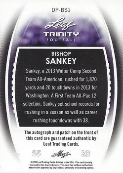 2014 Leaf Trinity #DP-BS1 Bishop Sankey Back