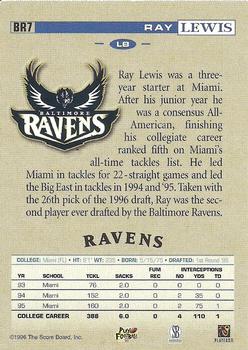 1996 Score Board Baltimore Ravens #BR7 Ray Lewis Back
