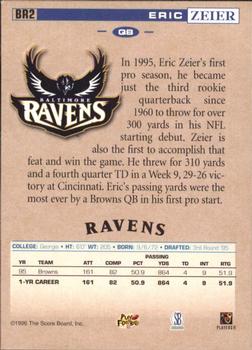 1996 Score Board Baltimore Ravens #BR2 Eric Zeier Back
