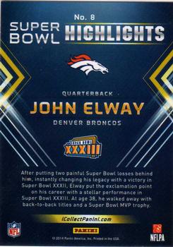 2014 Panini Macy's Super Bowl XLVIII Highlight Giveaway #8 John Elway Back