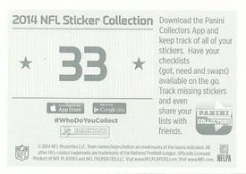 2014 Panini Stickers #33 New England Patriots Logo Back