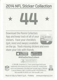 2014 Panini Stickers #44 Chandler Jones Back