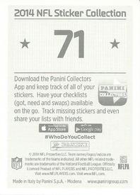 2014 Panini Stickers #71 Dennis Pitta Back
