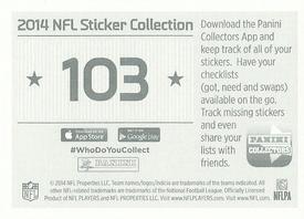 2014 Panini Stickers #103 Pittsburgh Steelers Logo Back