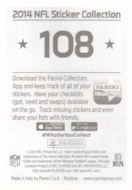2014 Panini Stickers #108 Ben Roethlisberger Back