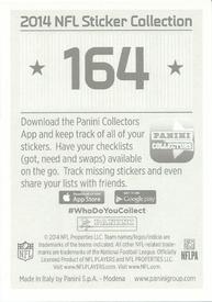 2014 Panini Stickers #164 Jake Locker Back