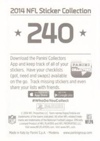 2014 Panini Stickers #240 Brandon Carr Back
