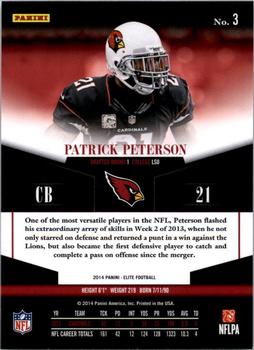 2014 Panini Elite #3 Patrick Peterson Back