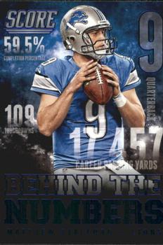 2014 Score - Behind the Numbers Blue #BN4 Matthew Stafford Front