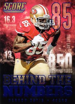 2014 Score - Behind the Numbers Blue #BN5 Vernon Davis Front