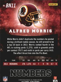 2014 Score - Behind the Numbers Blue #BN11 Alfred Morris Back