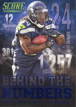 2014 Score - Behind the Numbers Blue #BN12 Marshawn Lynch Front