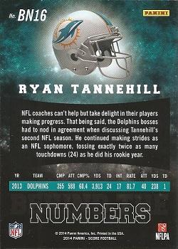 2014 Score - Behind the Numbers Blue #BN16 Ryan Tannehill Back