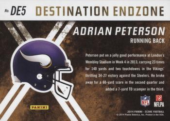 2014 Score - Destination End Zone Blue #DE5 Adrian Peterson Back