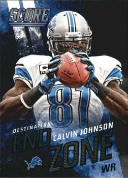 2014 Score - Destination End Zone Blue #DE11 Calvin Johnson Front