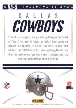 2014 Score - Brothers in Arms Blue #BA-9 Dallas Cowboys Back