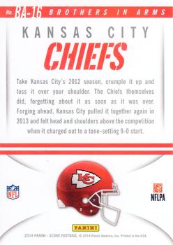 2014 Score - Brothers in Arms Blue #BA-16 Kansas City Chiefs Back