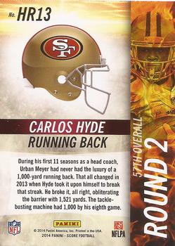 2014 Score - Hot Rookies #HR13 Carlos Hyde Back