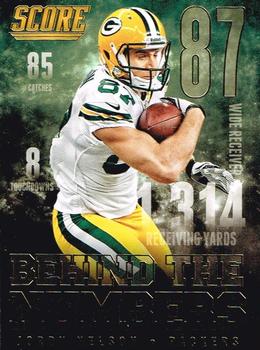 2014 Score - Behind the Numbers Gold #BN1 Jordy Nelson Front