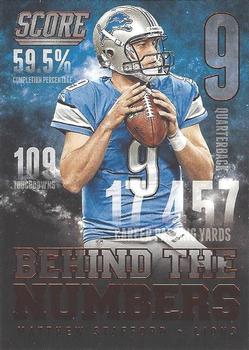 2014 Score - Behind the Numbers Red #BN4 Matthew Stafford Front