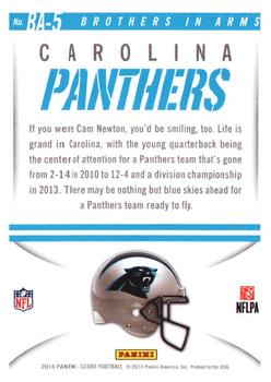 2014 Score - Brothers in Arms Gold #BA-5 Carolina Panthers Back