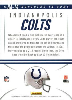 2014 Score - Brothers in Arms Gold #BA-14 Indianapolis Colts Back