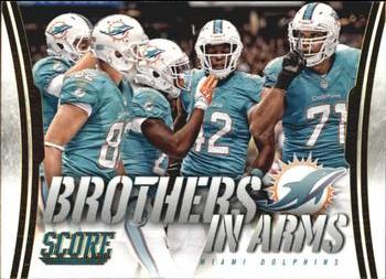 2014 Score - Brothers in Arms Gold #BA-17 Miami Dolphins Front