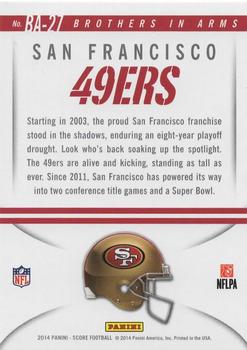 2014 Score - Brothers in Arms Gold #BA-27 San Francisco 49ers Back