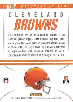 2014 Score - Brothers in Arms Gold #BA-8 Cleveland Browns Back