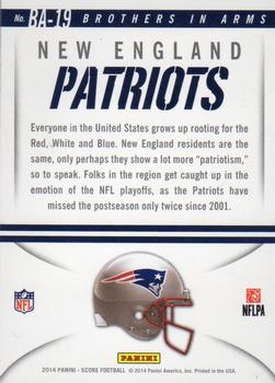 2014 Score - Brothers in Arms Gold #BA-19 New England Patriots Back