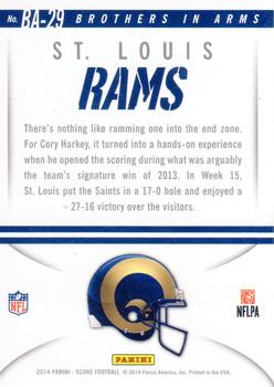 2014 Score - Brothers in Arms Gold #BA-29 St. Louis Rams Back
