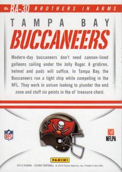 2014 Score - Brothers in Arms Gold #BA-30 Tampa Bay Buccaneers Back