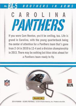 2014 Score - Brothers in Arms Red #BA-5 Carolina Panthers Back