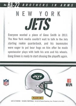 2014 Score - Brothers in Arms Red #BA-22 New York Jets Back