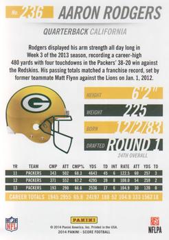 2014 Score - End Zone #236 Aaron Rodgers Back