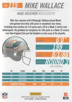 2014 Score - Gem Masters #115 Mike Wallace Back
