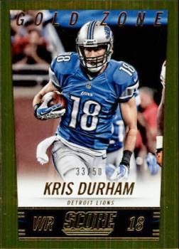 2014 Score - Gold Zone #75 Kris Durham Front